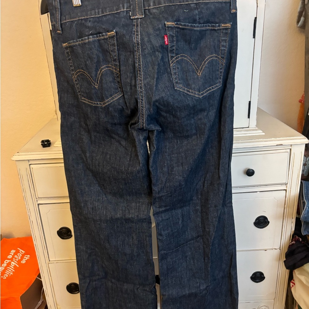 Levi's Deep Indigo Wide Leg Jeans 39 inches long - Picture 5 of 7